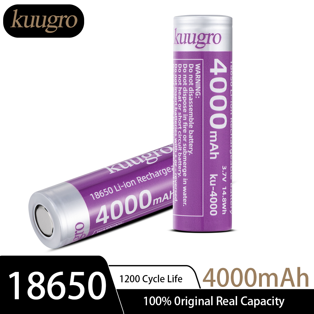 Vape Battery 18650 - Kuugro ku-4000 18650 Rechargeable Battery 4000mAh