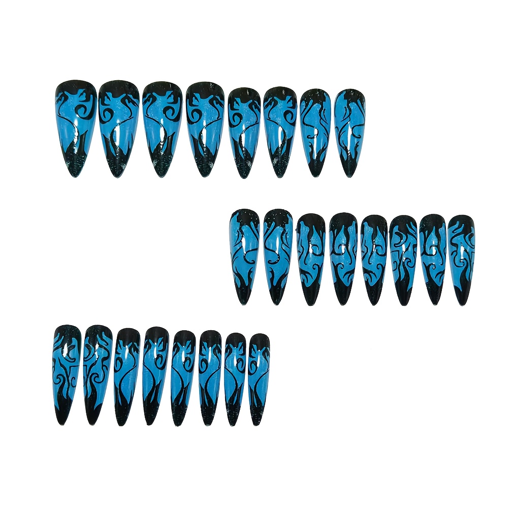 Long Pointed Press On Nails wi - Drip Tip Resin reseña y precio