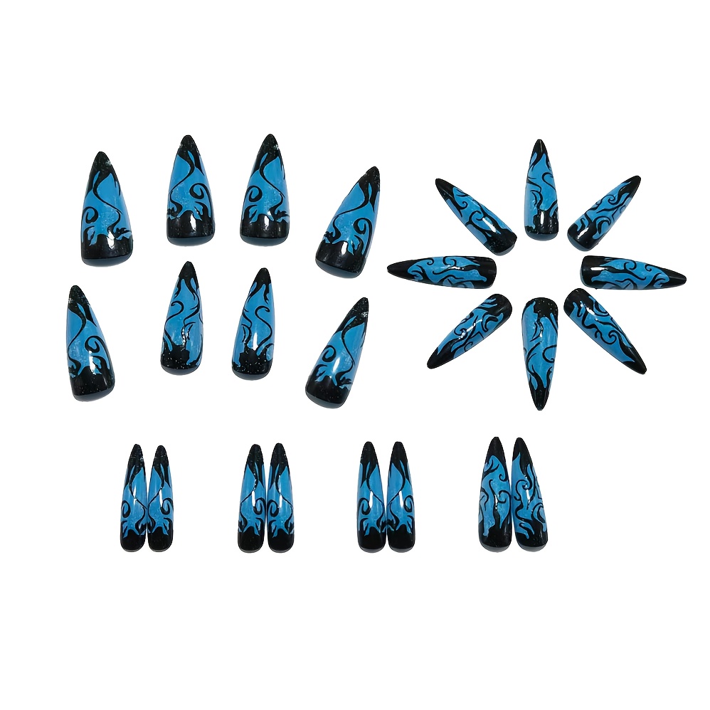 Long Pointed Press On Nails wi - Drip Tip Resin reseña y precio