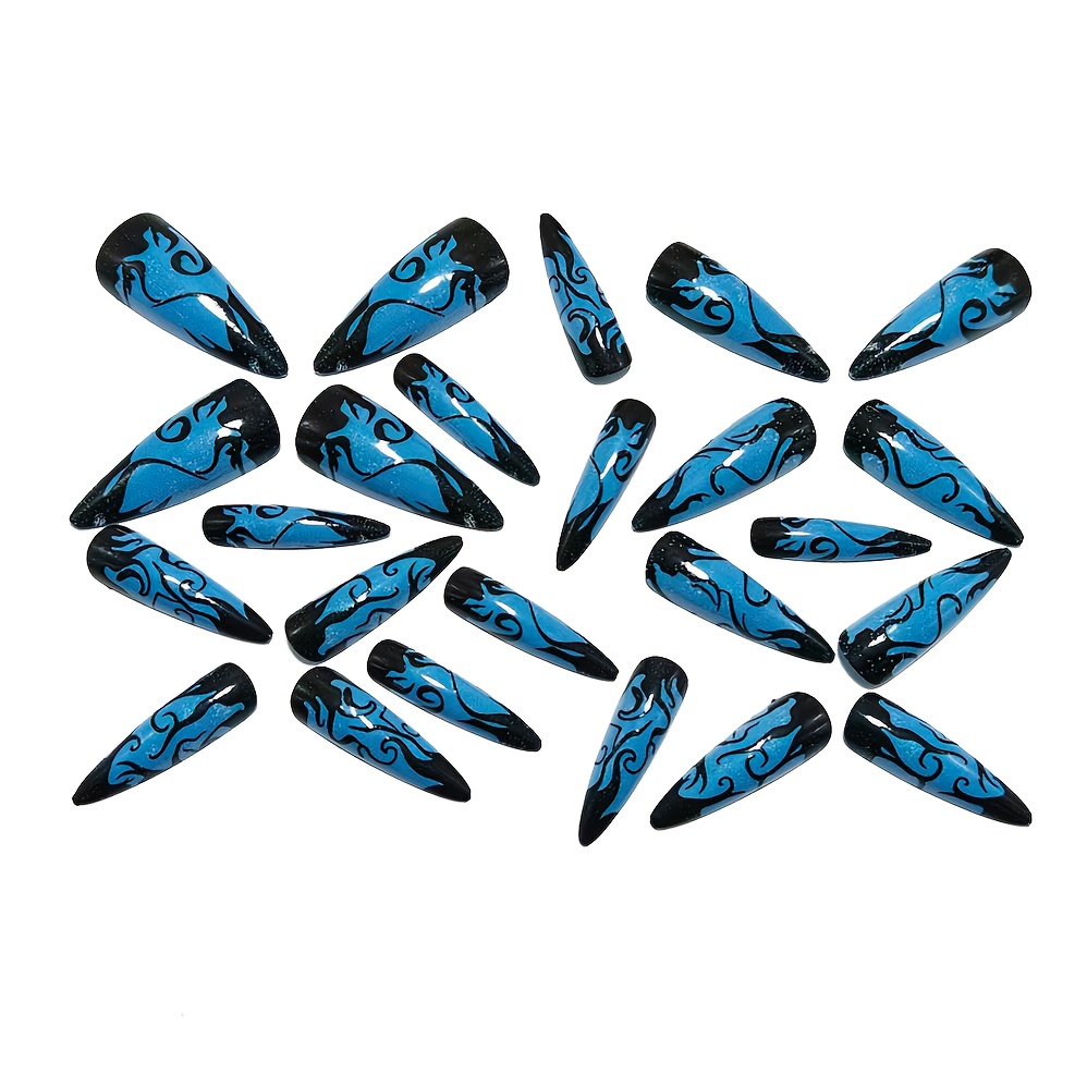 Long Pointed Press On Nails wi - Drip Tip Resin reseña y precio