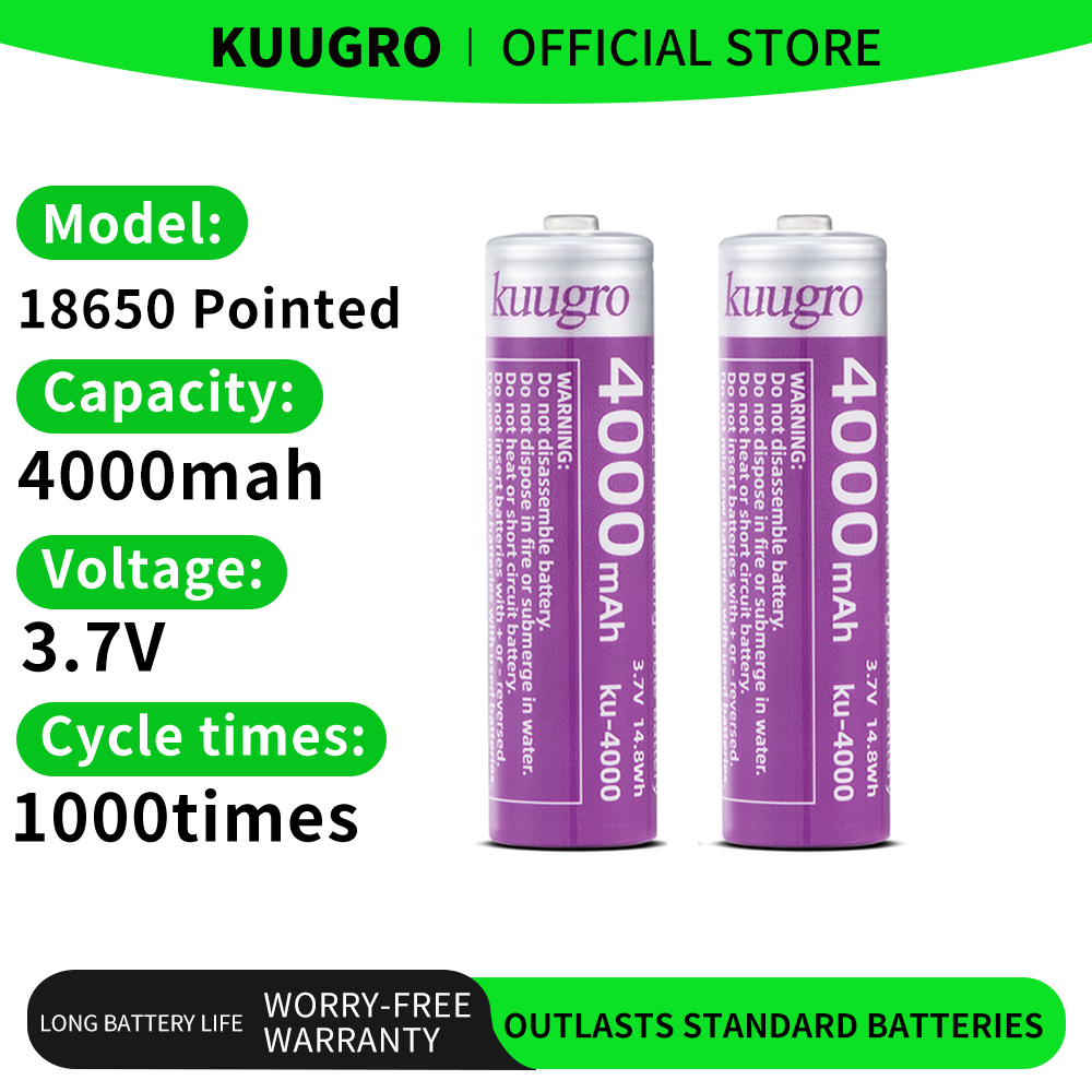Kuugro 18650 4000mAh Pointed H - Vape Battery 18650 reseña y precio