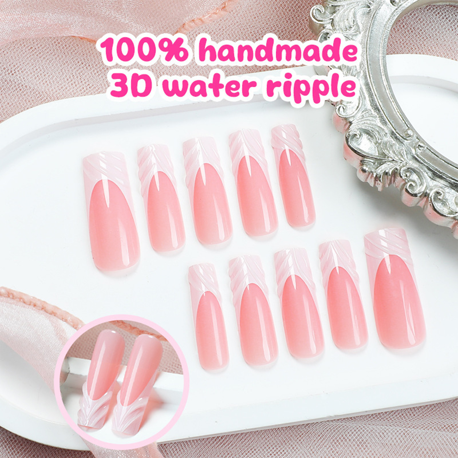 24Pcs Long Square Head Nails S - Drip Tip Resin reseña y precio