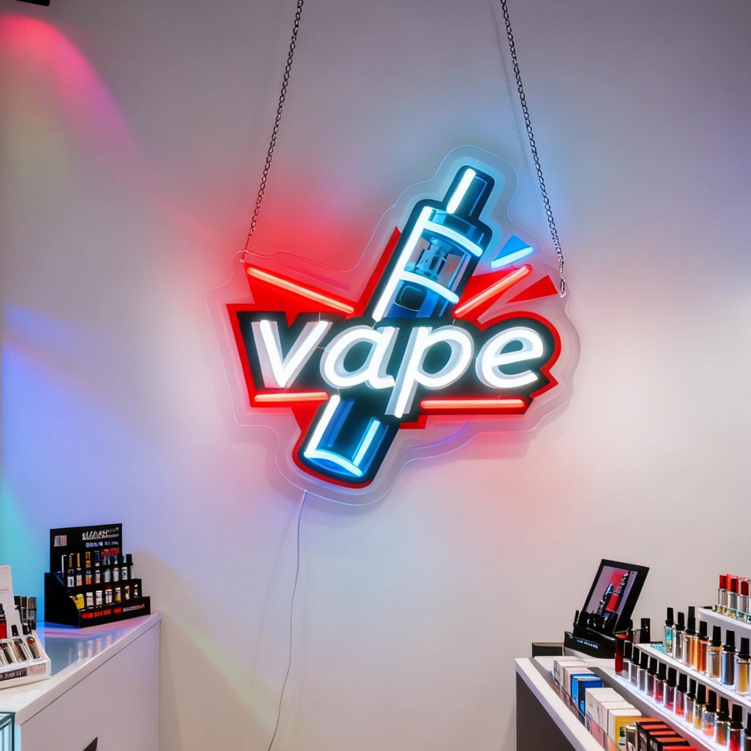 Vape Neon Sign USB Dimmable LE - Vaping Store reseña y precio