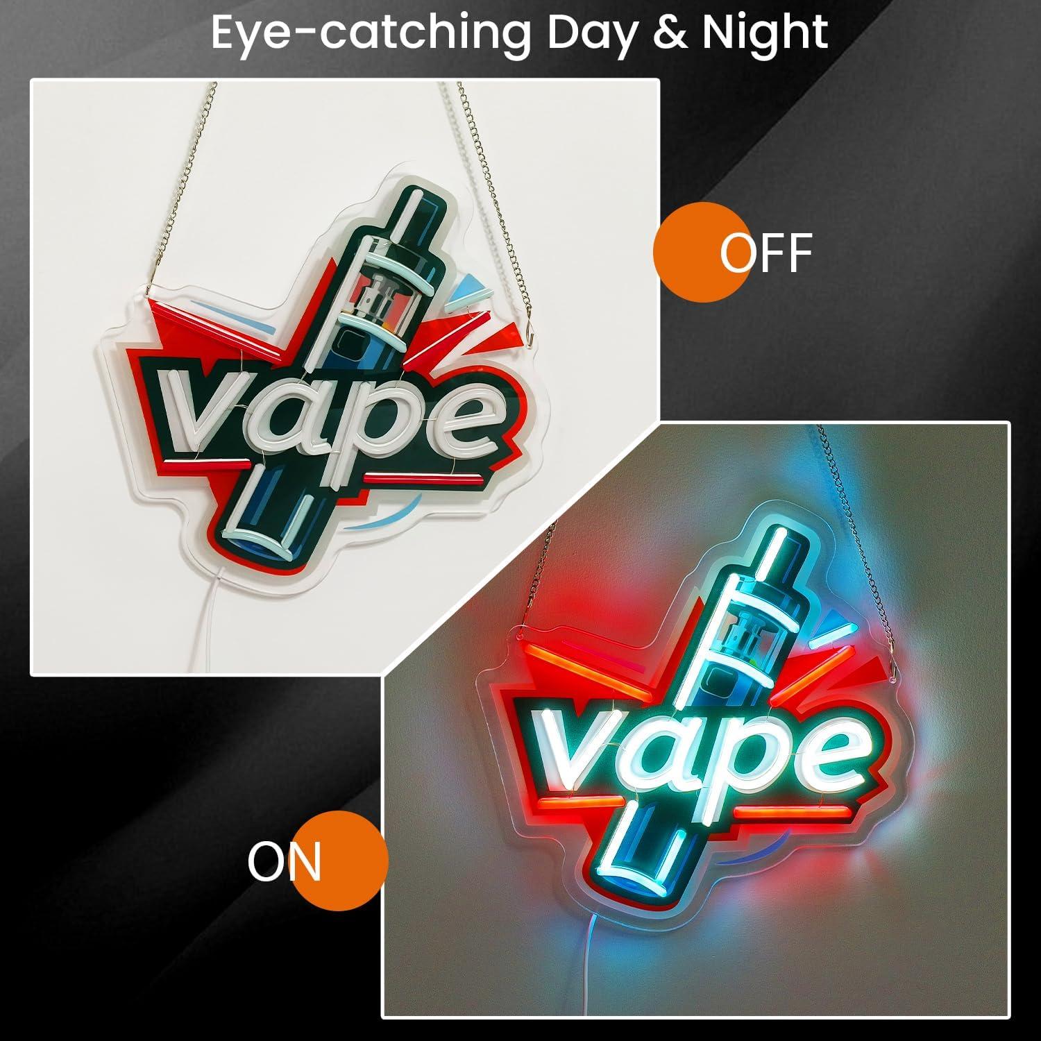 Vape Neon Sign USB Dimmable LE - Vaping Store reseña y precio