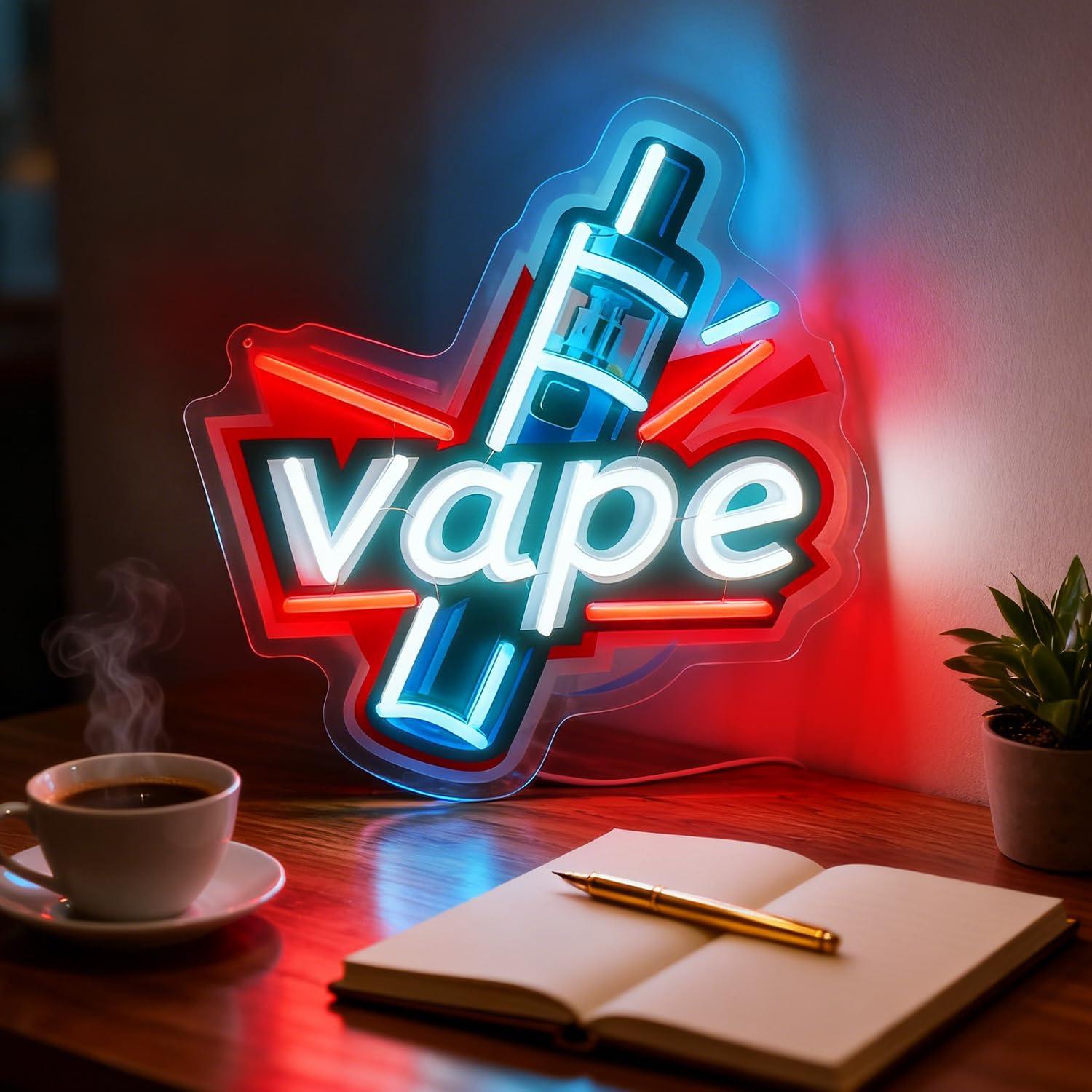 Vape Neon Sign USB Dimmable LE - Vaping Store reseña y precio
