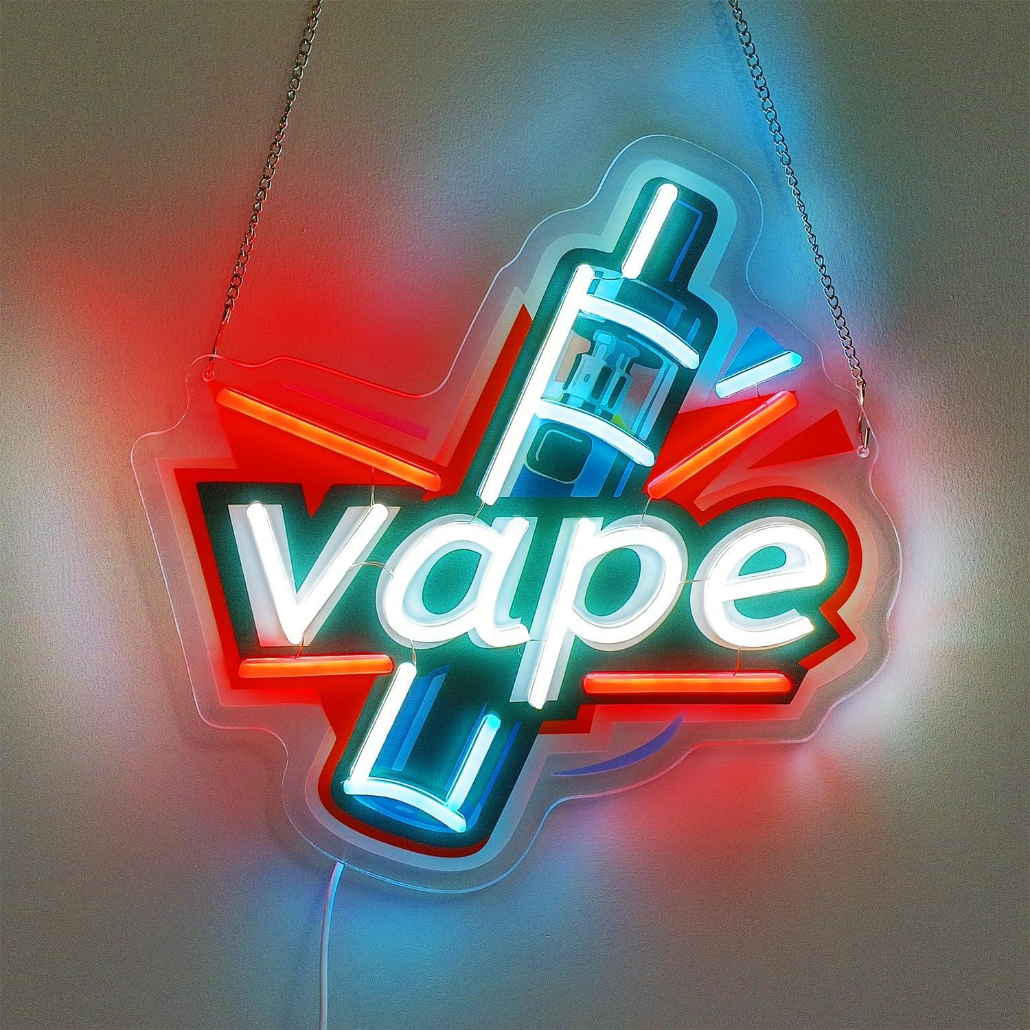 Vape Neon Sign USB Dimmable LE - Vaping Store reseña y precio