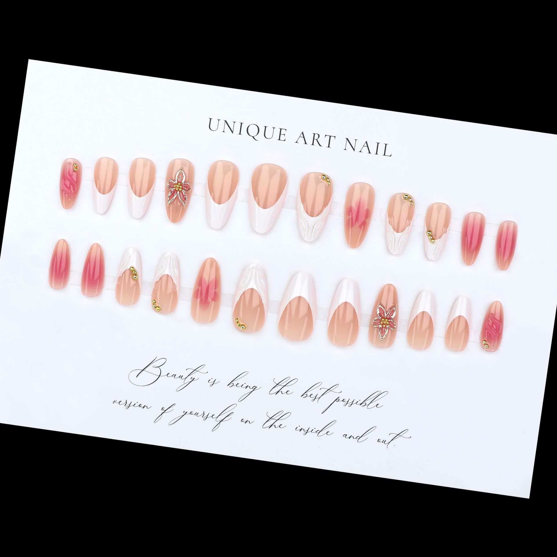 24pcs Simple White French Nude - Drip Tip Resin reseña y precio