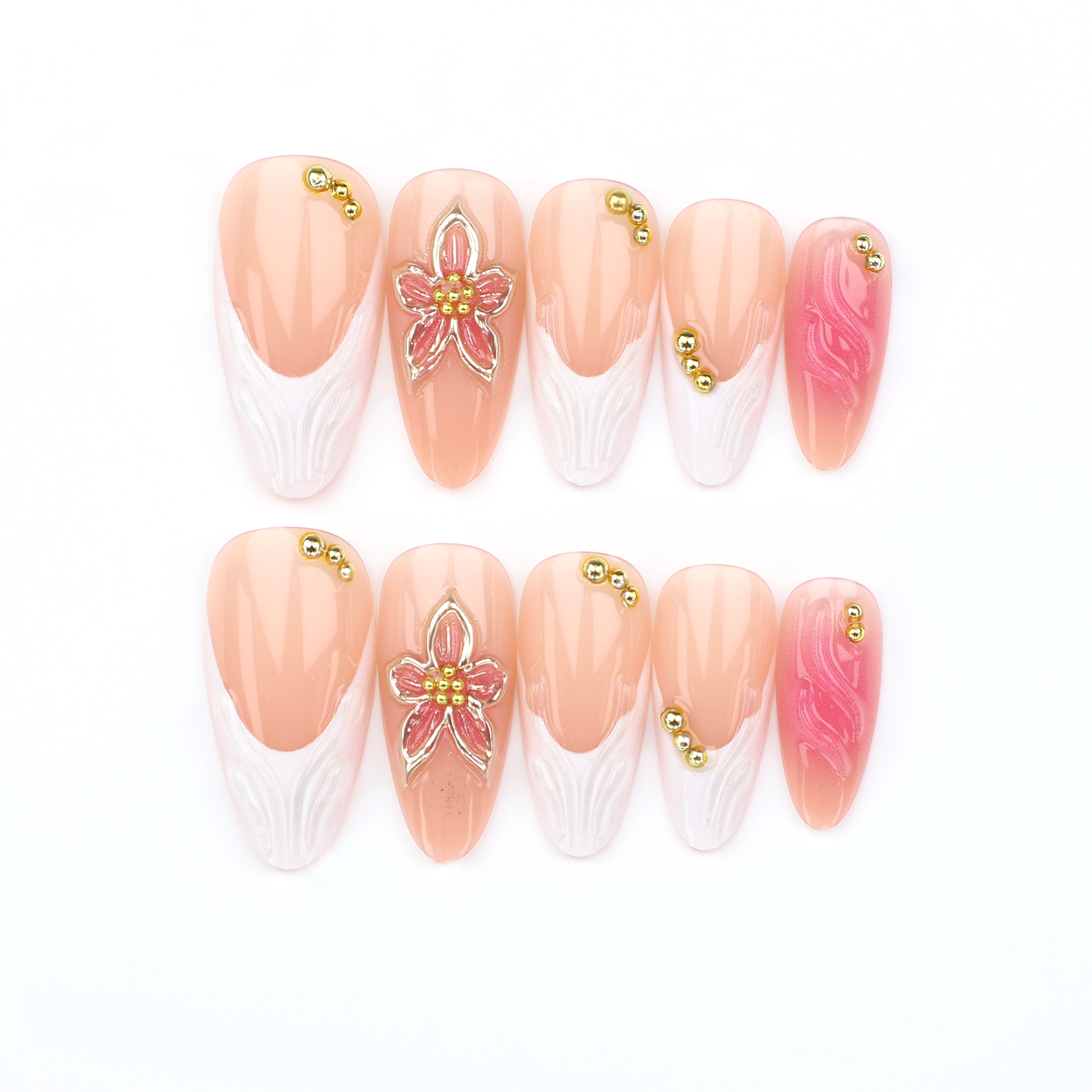24pcs Simple White French Nude - Drip Tip Resin reseña y precio